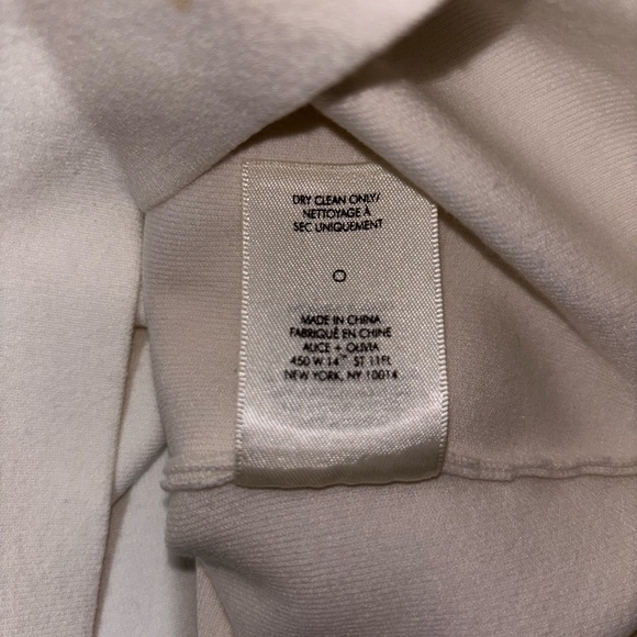 Alice + Olivia Nettie Ruffle Sleeve Crewneck Sweater - Size XS White - Picture 8 of 11